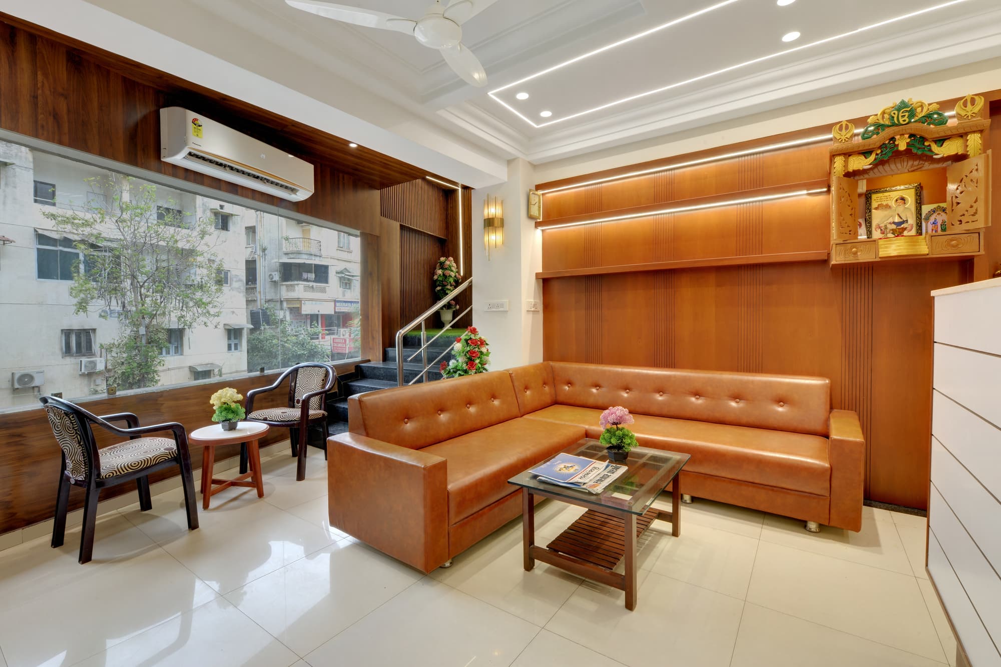Hotel Shital Inn reception waiting area with guest seating